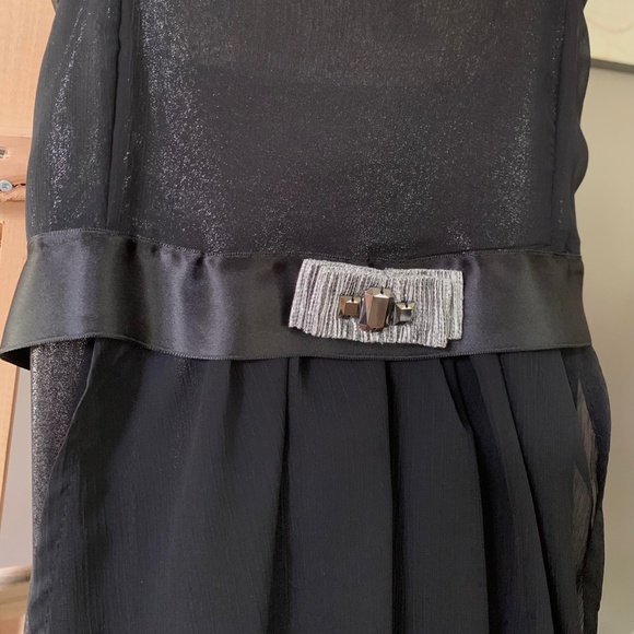 Italy Designer - Black chiffon dress - Picture 4 of 10